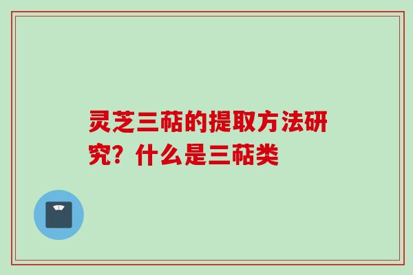 灵芝三萜的提取方法研究？什么是三萜类