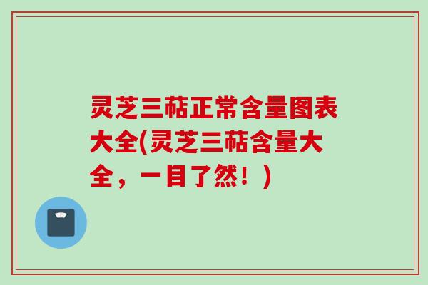 灵芝三萜正常含量图表大全(灵芝三萜含量大全，一目了然！)
