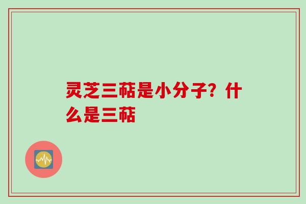 灵芝三萜是小分子?什么是三萜