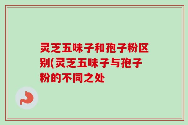 灵芝五味子和孢子粉区别(灵芝五味子与孢子粉的不同之处