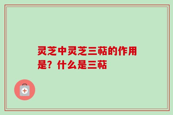 灵芝中灵芝三萜的作用是？什么是三萜