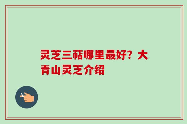 灵芝三萜哪里最好？大青山灵芝介绍