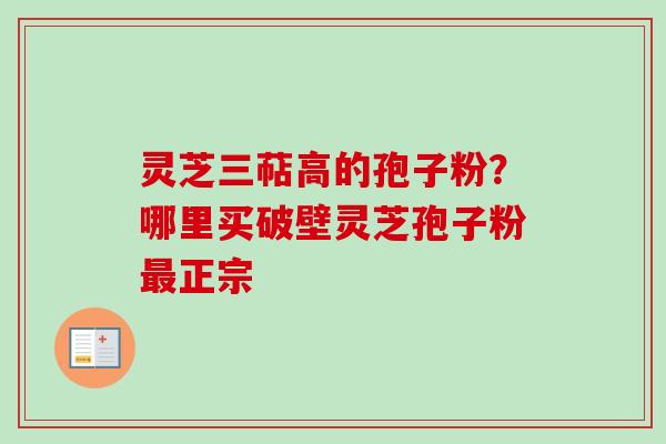 灵芝三萜高的孢子粉?哪里买破壁灵芝孢子粉最正宗