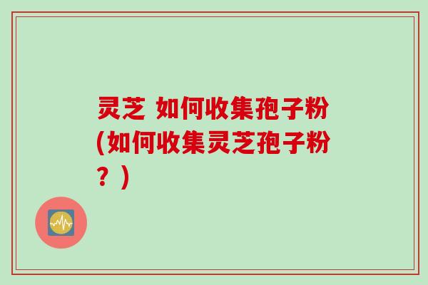 灵芝 如何收集孢子粉(如何收集灵芝孢子粉？)