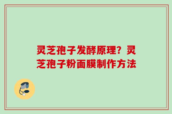灵芝孢子发酵原理？灵芝孢子粉面膜制作方法