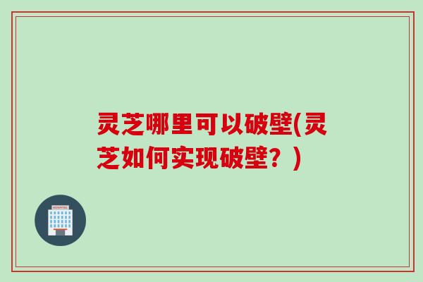 灵芝哪里可以破壁(灵芝如何实现破壁?)