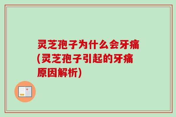 灵芝孢子为什么会牙痛(灵芝孢子引起的牙痛原因解析)