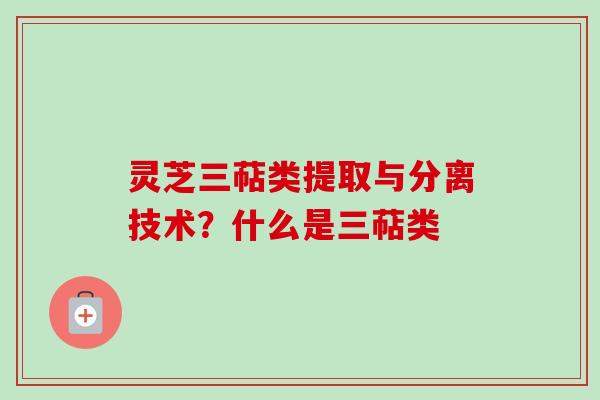 灵芝三萜类提取与分离技术？什么是三萜类