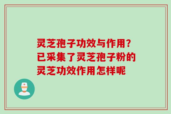 灵芝孢子功效与作用？已采集了灵芝孢子粉的灵芝功效作用怎样呢