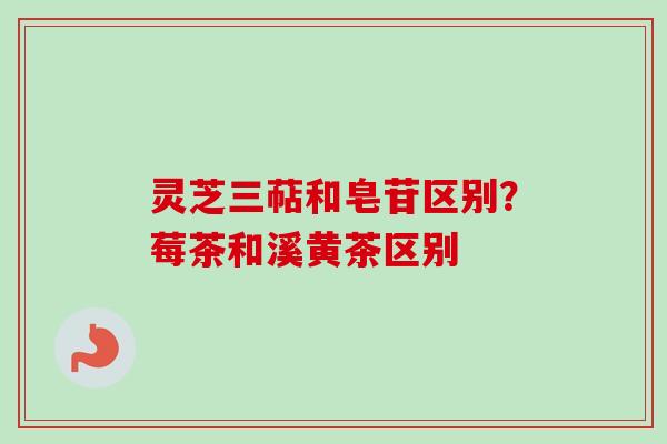 灵芝三萜和皂苷区别?莓茶和溪黄茶区别