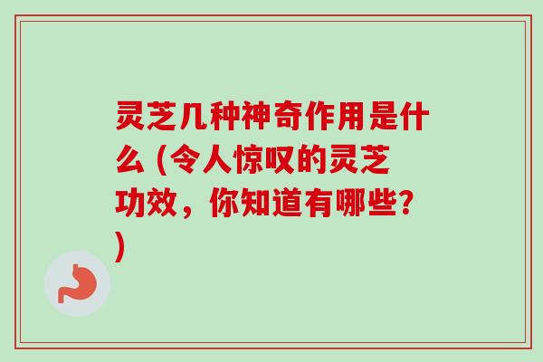 灵芝几种神奇作用是什么 (令人惊叹的灵芝功效,你知道有哪些?)