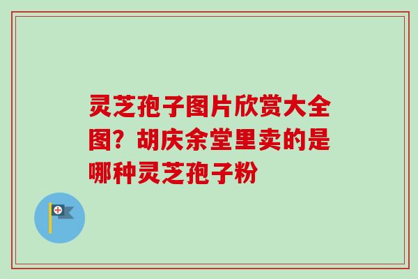 灵芝孢子图片欣赏大全图？胡庆余堂里卖的是哪种灵芝孢子粉