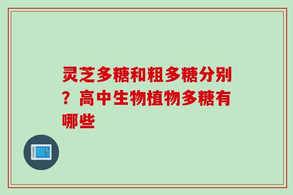 灵芝多糖和粗多糖分别？高中生物植物多糖有哪些
