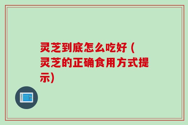 灵芝到底怎么吃好 (灵芝的正确食用方式提示)