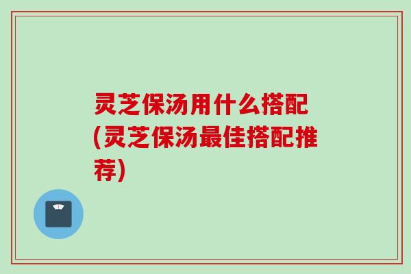 灵芝保汤用什么搭配 (灵芝保汤最佳搭配推荐)