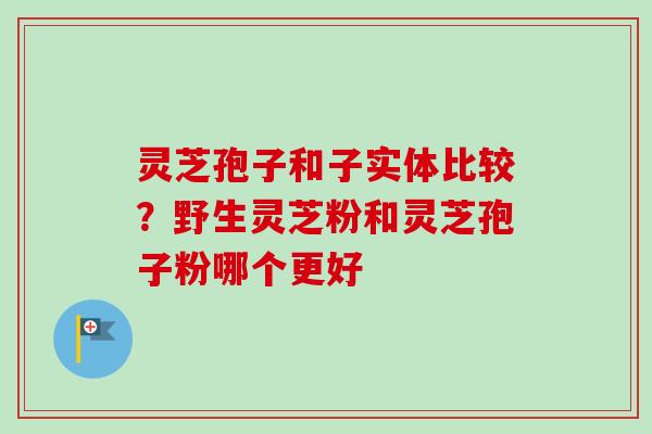 灵芝孢子和子实体比较?野生灵芝粉和灵芝孢子粉哪个更好 灵芝孢子和子实体比较?野生灵芝粉和灵芝孢子粉哪个更好