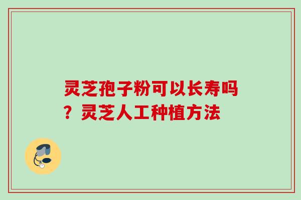 灵芝孢子粉可以长寿吗？灵芝人工种植方法