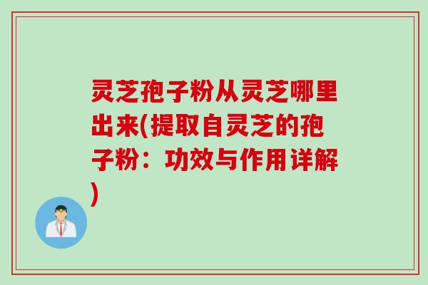 灵芝孢子粉从灵芝哪里出来(提取自灵芝的孢子粉:功效与作用详解)