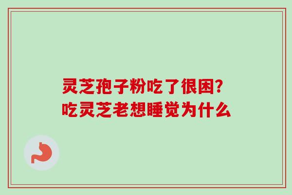 灵芝孢子粉吃了很困？吃灵芝老想睡觉为什么