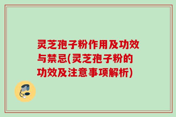 灵芝孢子粉作用及功效与禁忌(灵芝孢子粉的功效及注意事项解析)