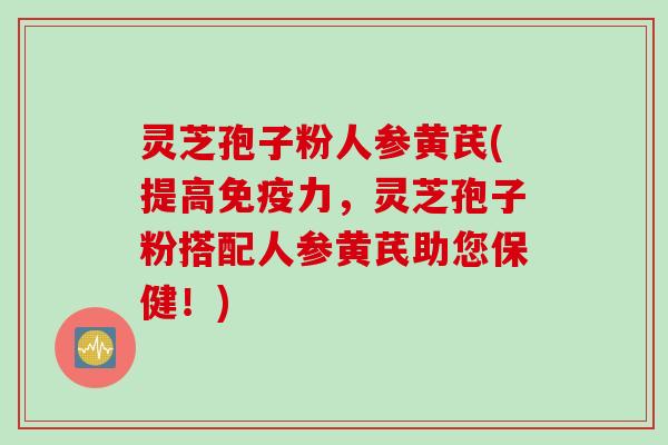 灵芝孢子粉人参黄芪(提高免疫力,灵芝孢子粉搭配人参黄芪助您保健!)