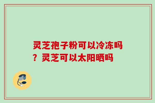灵芝孢子粉可以冷冻吗?灵芝可以太阳晒吗