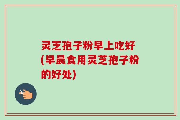 灵芝孢子粉早上吃好 (早晨食用灵芝孢子粉的好处)