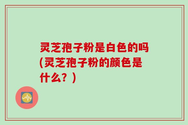 灵芝孢子粉是白色的吗(灵芝孢子粉的颜色是什么？)