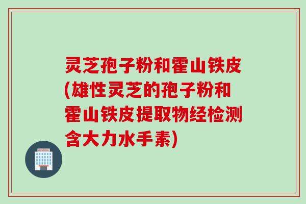 灵芝孢子粉和霍山铁皮(雄性灵芝的孢子粉和霍山铁皮提取物经检测含大力水手素)