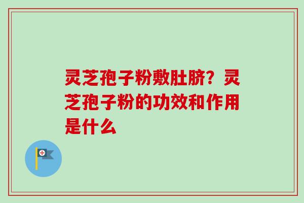 灵芝孢子粉敷肚脐?灵芝孢子粉的功效和作用是什么