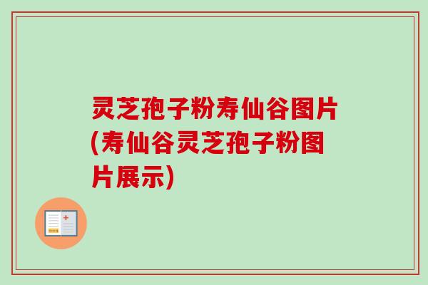 灵芝孢子粉寿仙谷图片(寿仙谷灵芝孢子粉图片展示)