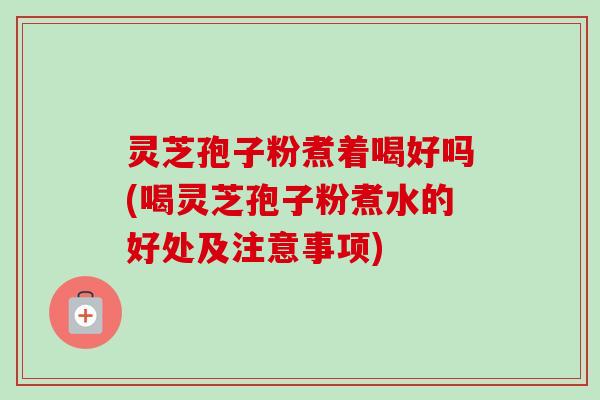 灵芝孢子粉煮着喝好吗(喝灵芝孢子粉煮水的好处及注意事项)