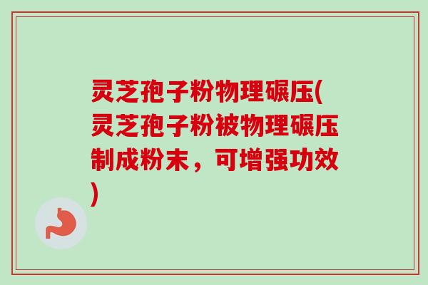 灵芝孢子粉物理碾压(灵芝孢子粉被物理碾压制成粉末，可增强功效)