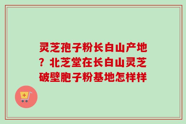 灵芝孢子粉长白山产地?北芝堂在长白山灵芝破壁胞子粉基地怎样样