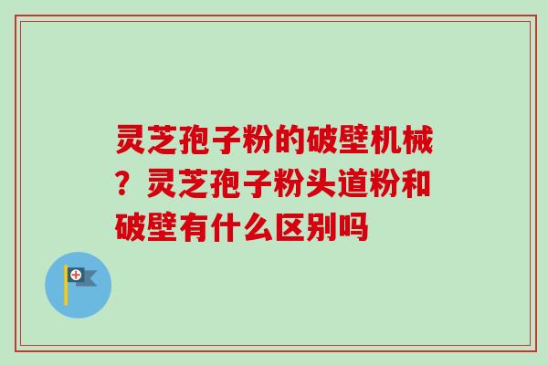 灵芝孢子粉的破壁机械?灵芝孢子粉头道粉和破壁有什么区别吗