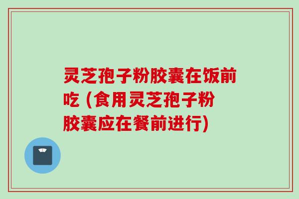 灵芝孢子粉胶囊在饭前吃 (食用灵芝孢子粉胶囊应在餐前进行)