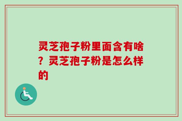 灵芝孢子粉里面含有啥?灵芝孢子粉是怎么样的 灵芝孢子粉里面含有啥?灵芝孢子粉是怎么样的
