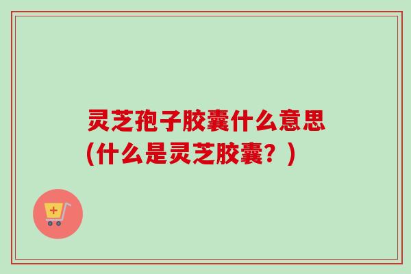 灵芝孢子胶囊什么意思(什么是灵芝胶囊?)