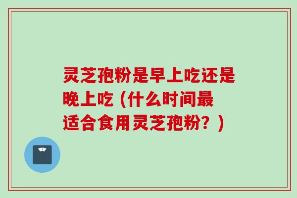灵芝孢粉是早上吃还是晚上吃 (什么时间最适合食用灵芝孢粉？)