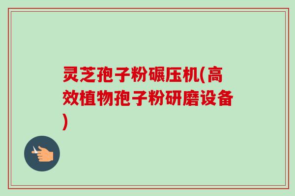 灵芝孢子粉碾压机(高效植物孢子粉研磨设备)