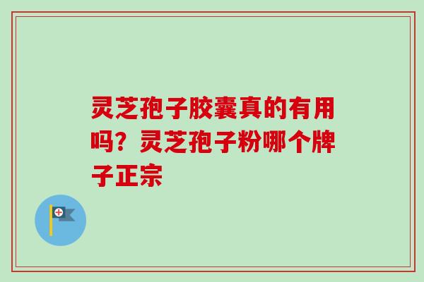 灵芝孢子胶囊真的有用吗？灵芝孢子粉哪个牌子正宗