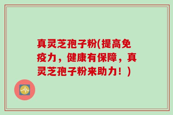 真灵芝孢子粉(提高免疫力,健康有保障,真灵芝孢子粉来助力!)