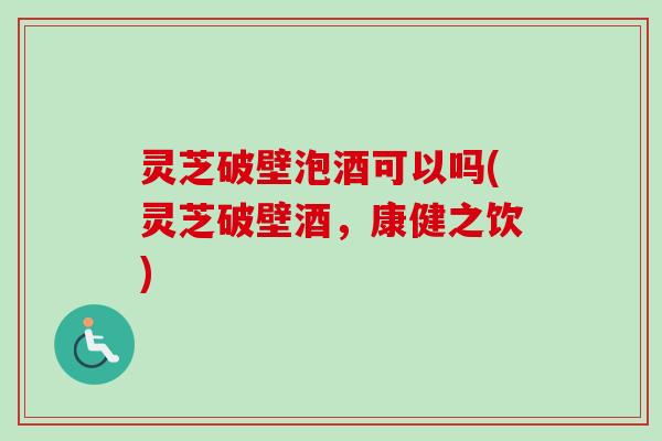 灵芝破壁泡酒可以吗(灵芝破壁酒,康健之饮) 灵芝破壁泡酒可以吗(灵芝破壁酒,康健之饮)