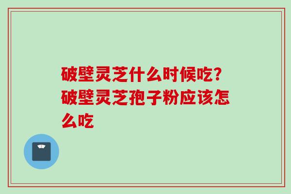 破壁灵芝什么时候吃?破壁灵芝孢子粉应该怎么吃
