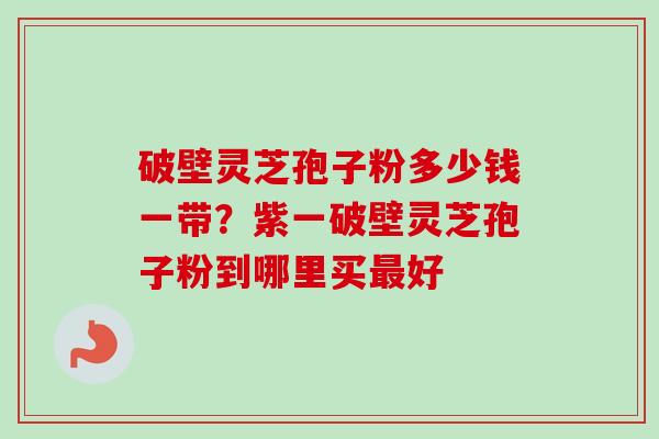 破壁灵芝孢子粉多少钱一带?紫一破壁灵芝孢子粉到哪里买最好