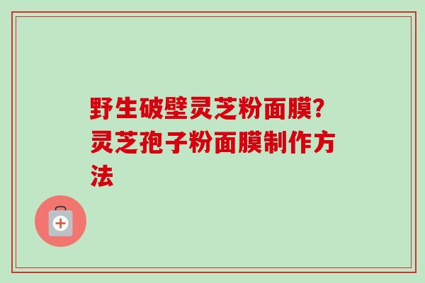 野生破壁灵芝粉面膜?灵芝孢子粉面膜制作方法 野生破壁灵芝粉面膜?灵芝孢子粉面膜制作方法