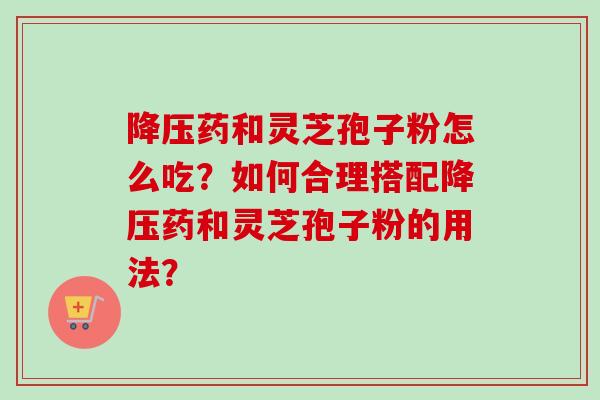 降压药和灵芝孢子粉怎么吃？如何合理搭配降压药和灵芝孢子粉的用法？