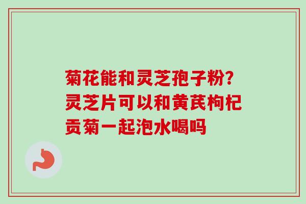 菊花能和灵芝孢子粉？灵芝片可以和黄芪枸杞贡菊一起泡水喝吗