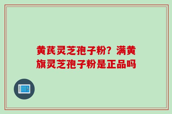 黄芪灵芝孢子粉?满黄旗灵芝孢子粉是正品吗