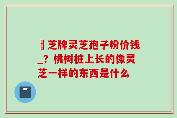 雲芝牌灵芝孢子粉价钱_？桃树桩上长的像灵芝一样的东西是什么